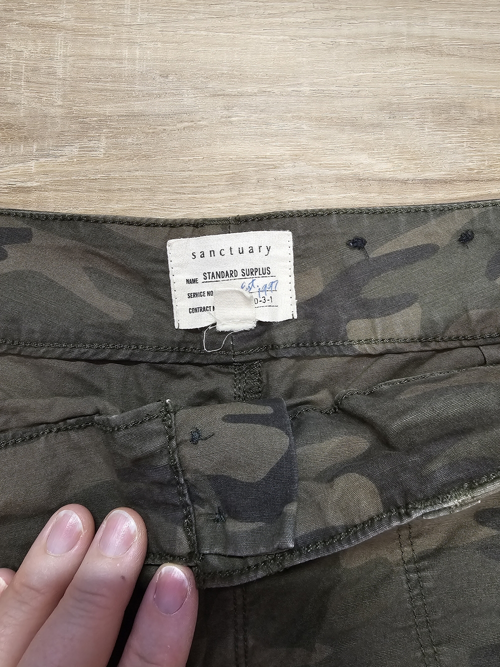 Sanctuary Camo Utility Shorts - Olive Green & Brown - Picture 3 of 7